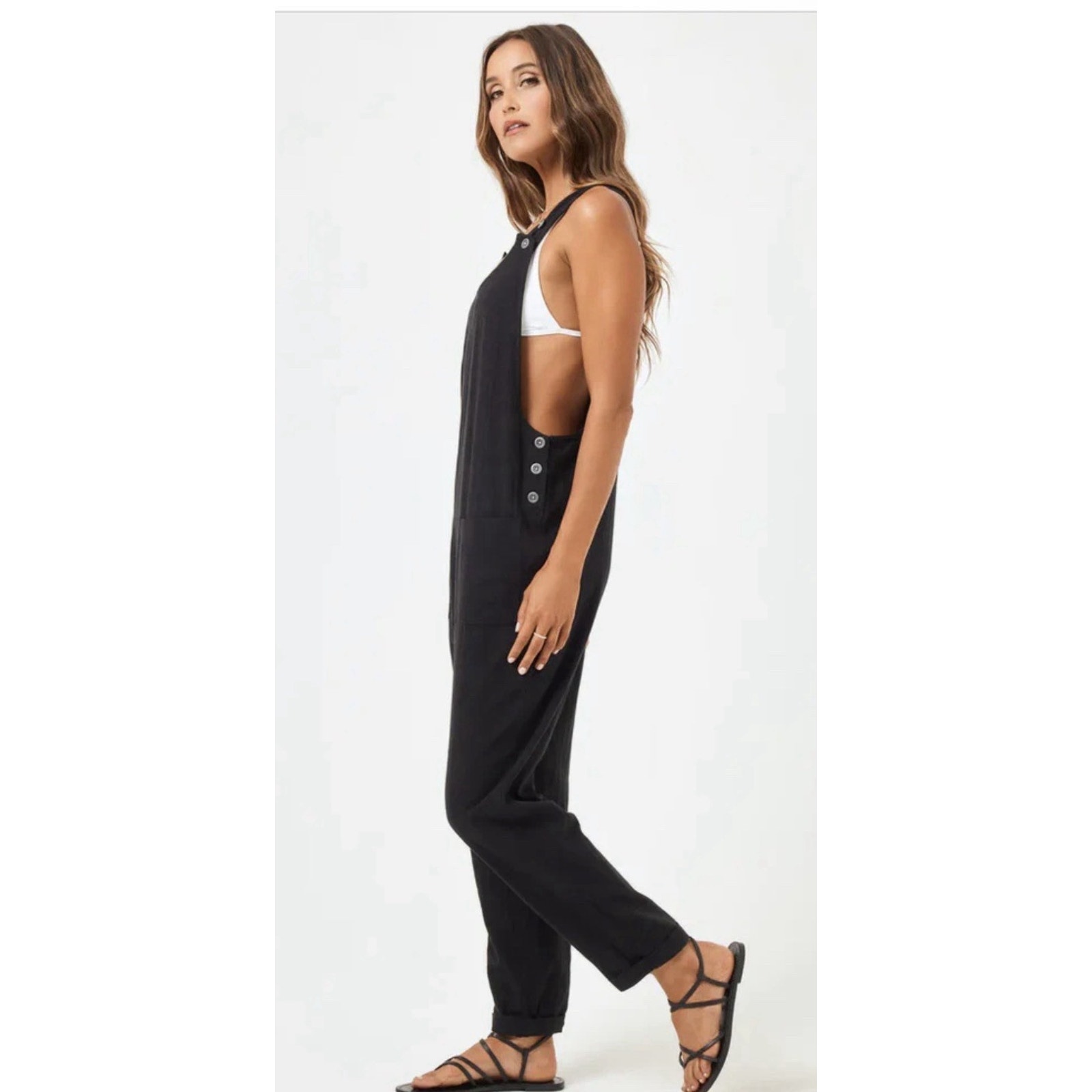 L*Space Freya Cotton Jumper Size Medium Black